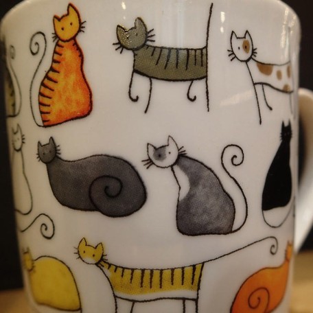 Tazza Dodo in porcellana gatti stilizzati