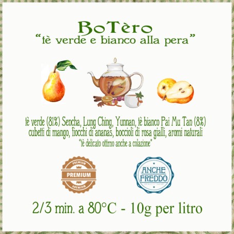 Botèro - tè verde e bianco alla pera