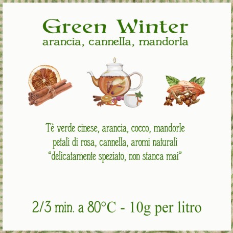Christmas tea (green winter) con arancia, cannella e mandorla