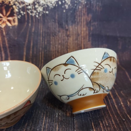 ciotolina giapponese con gatto in porcellana
