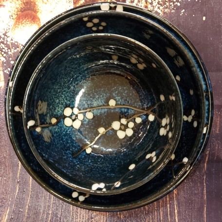 Fiori di ciliegio Ciotola per matcha blu