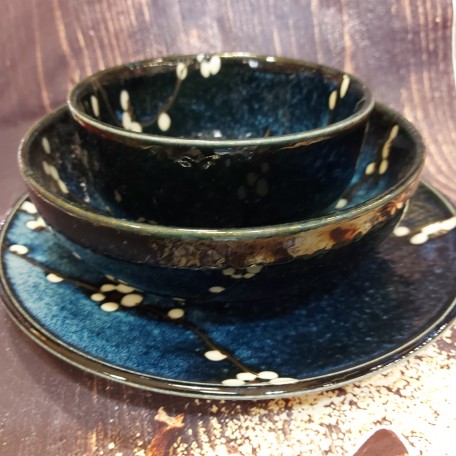 Fiori di ciliegio Ciotola per matcha blu