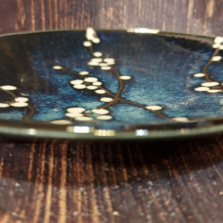 Fiori di ciliegio Piatto piano blu 22.5cm