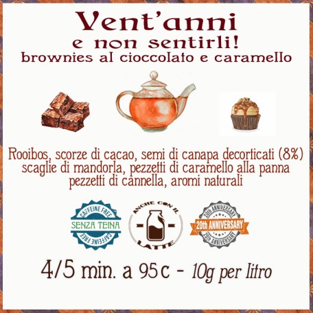 Venti anni... e non sentirli! Brownie cioccolato e caramello