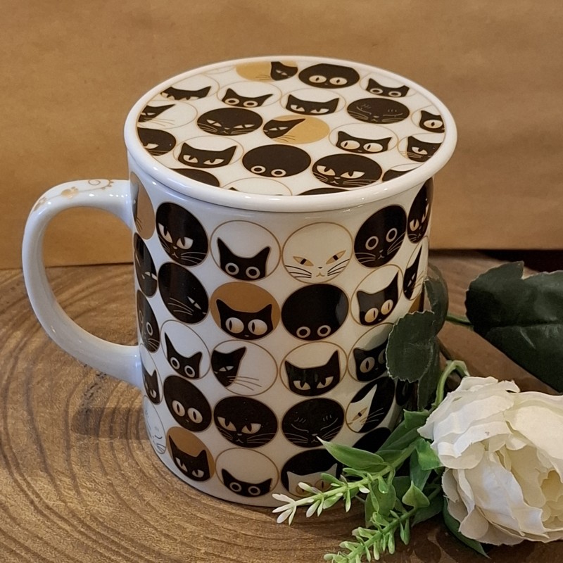 Tisaniera in porcellana made in Japan con tanti gatti