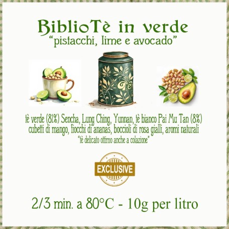 BiblioTè Verde - pistacchi, lime, avocado Conf. 75/150/250 g