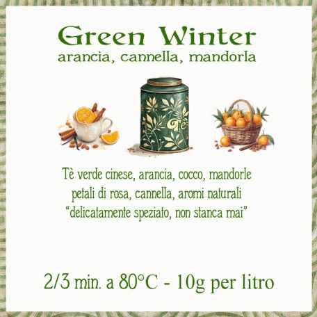 Green Winter con arancia, cannella e mandorla Conf. 75/150/250 g