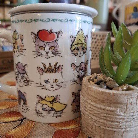 Tisaniera in porcellana made in Japan Gatti nel mondo